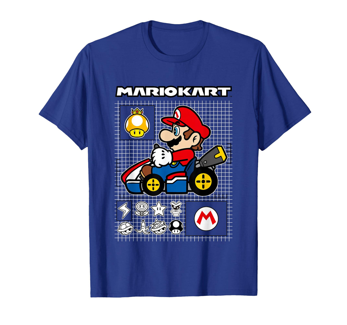 Mario Kart Rally Driver Schematics Mario T-Shirt