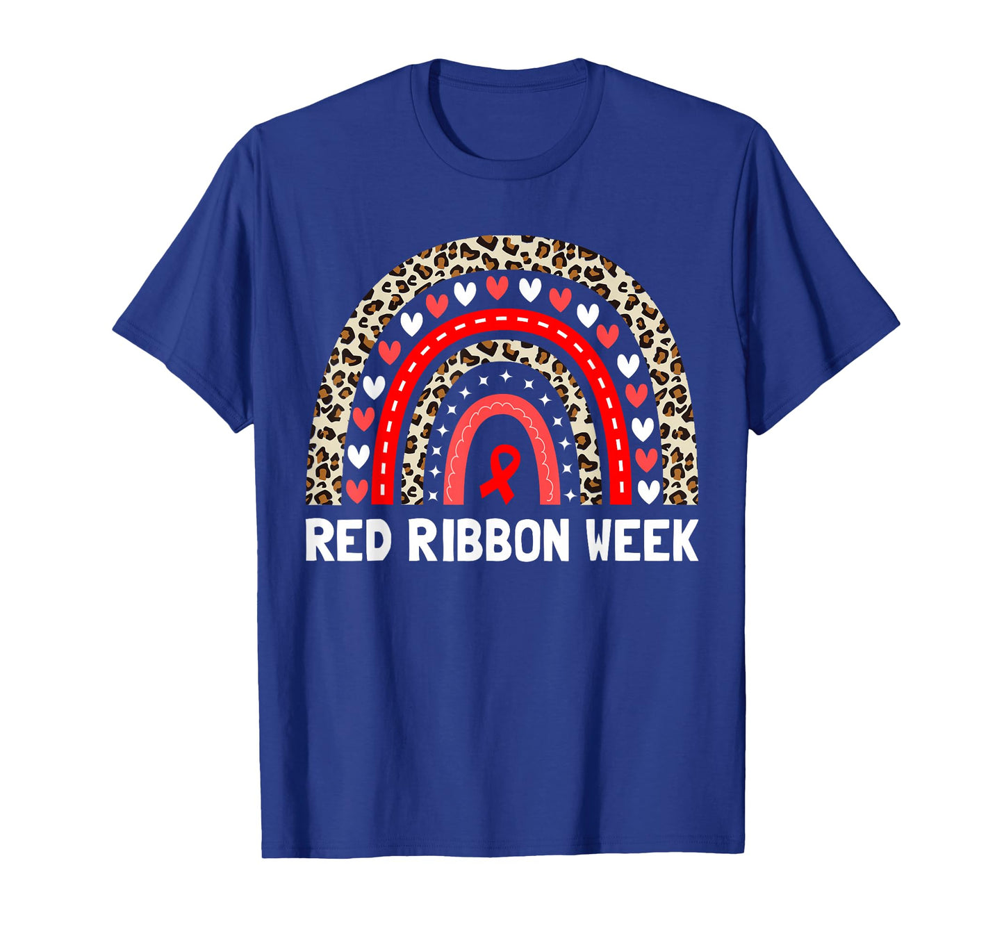 Red Ribbon Week Rainbow Men Women Kids Red Ribbon T-Shirt