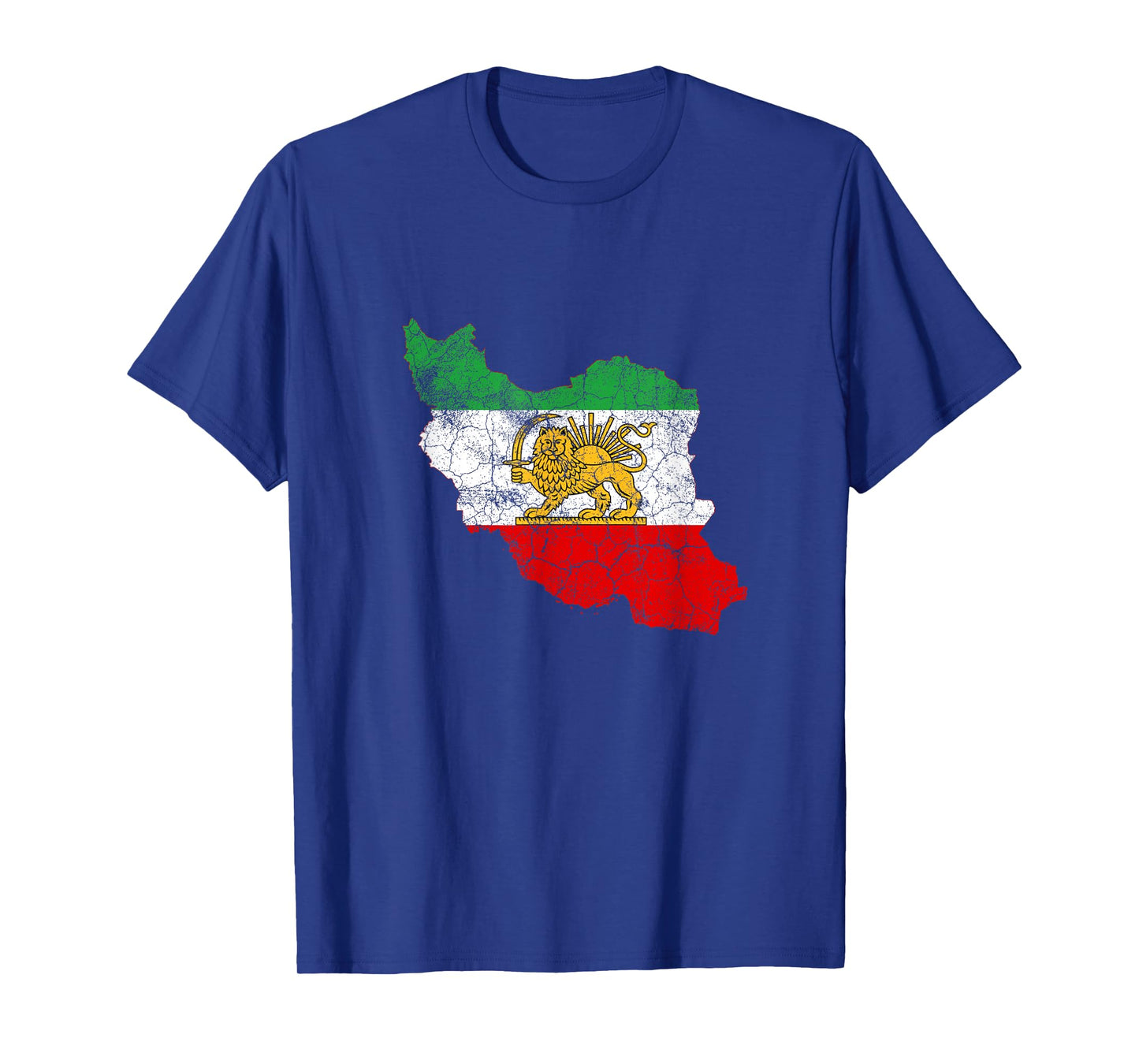 Iran Map with Lion and Sun Emblem, Vintage Persian Heritage T-Shirt