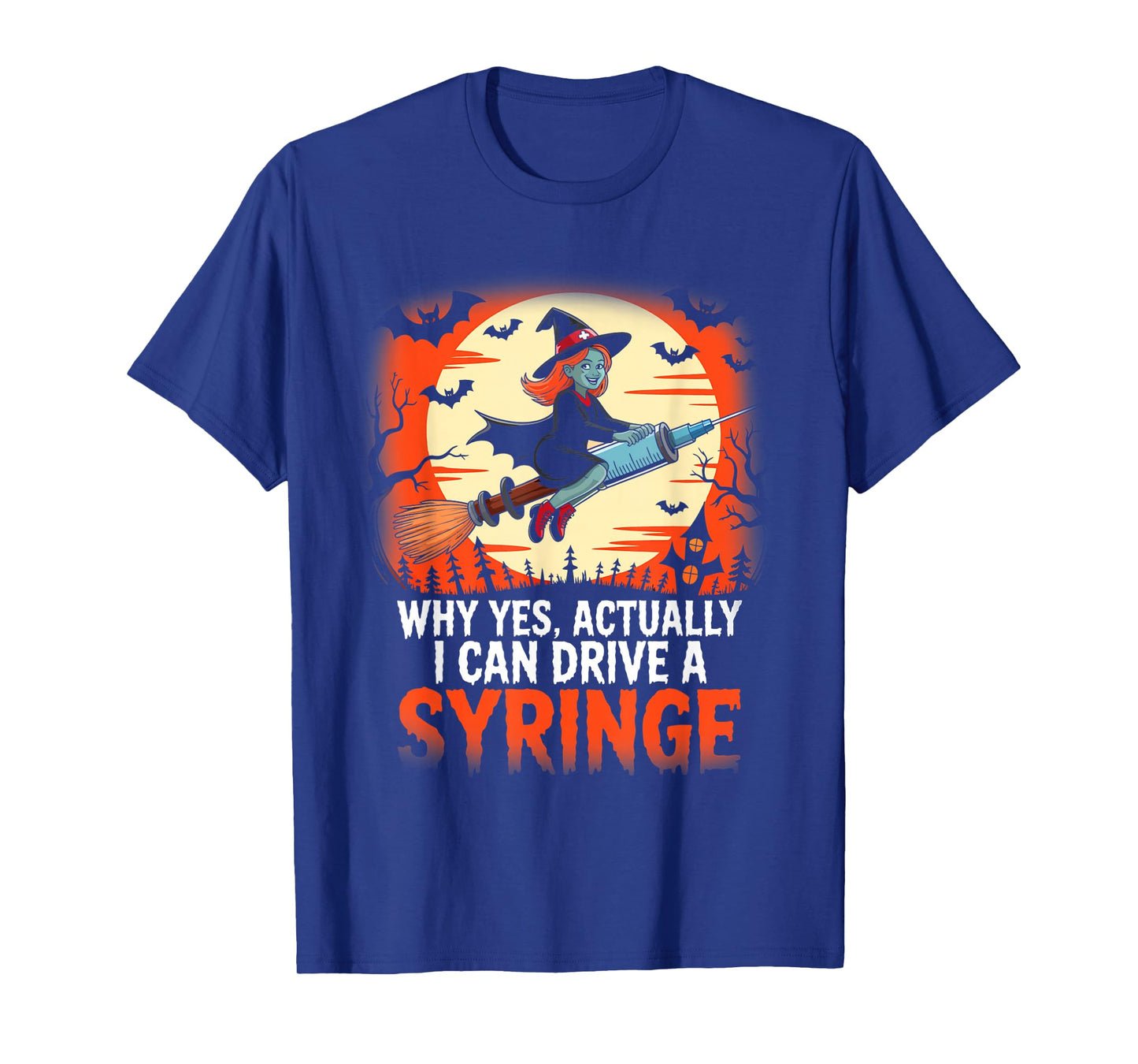 Funny Nurse Witch Halloween Syringe Costume Spooky Cute Tee T-Shirt