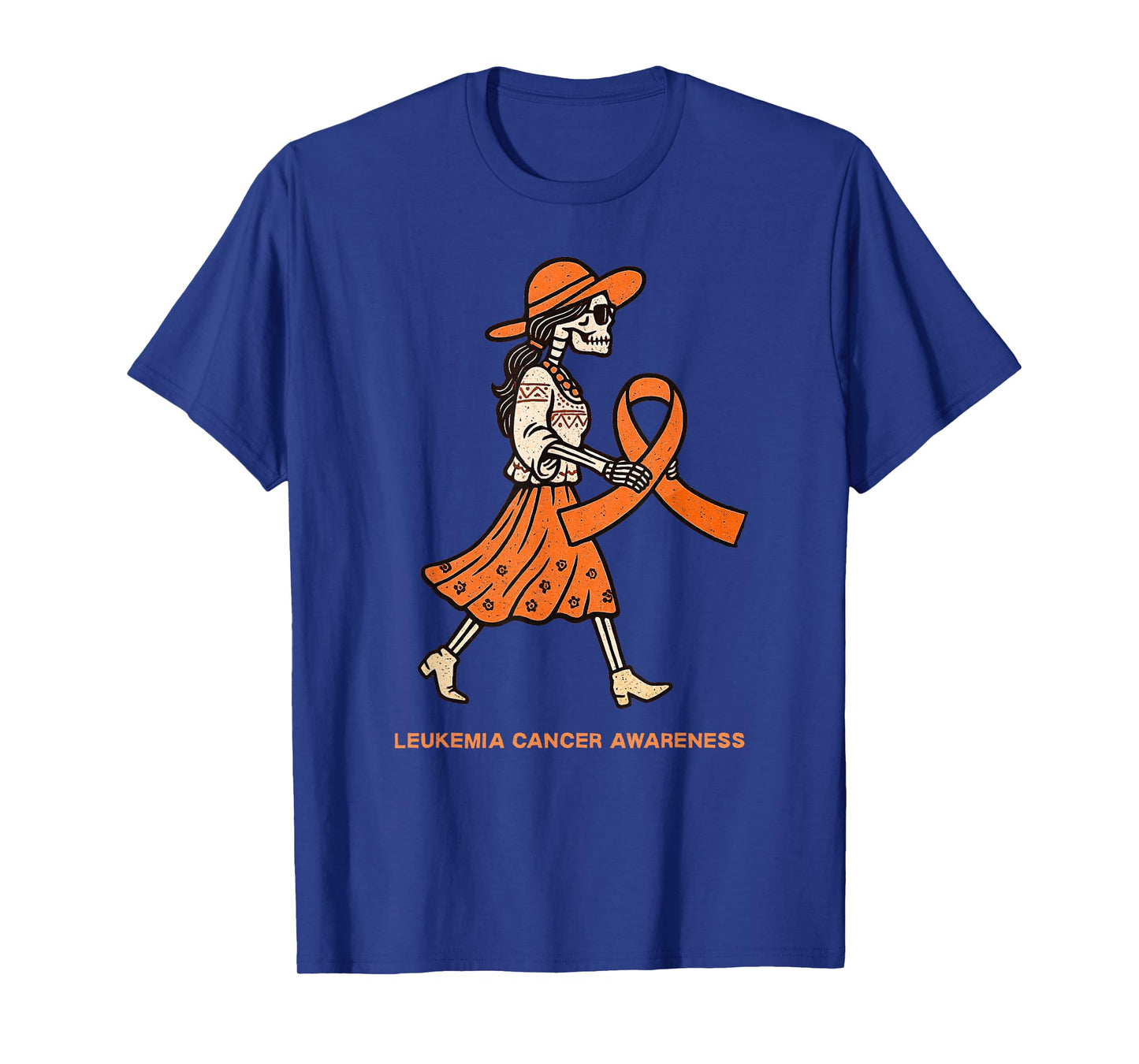 Halloween Skeleton Leukemia Awareness T-Shirt