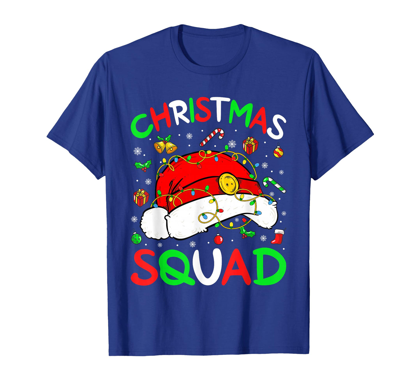 Christmas Squad Funny Xmas Santa Claus Light Family Matching T-Shirt