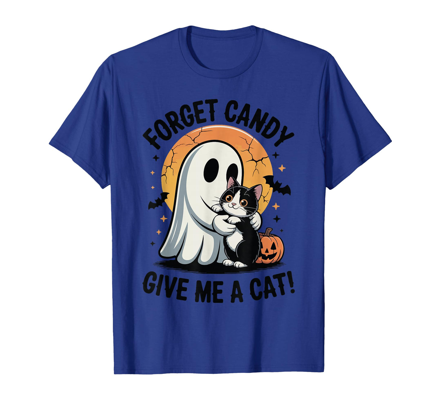 Vintage Forget Candy Give Me Tuxedo Cat Halloween Mom Women T-Shirt