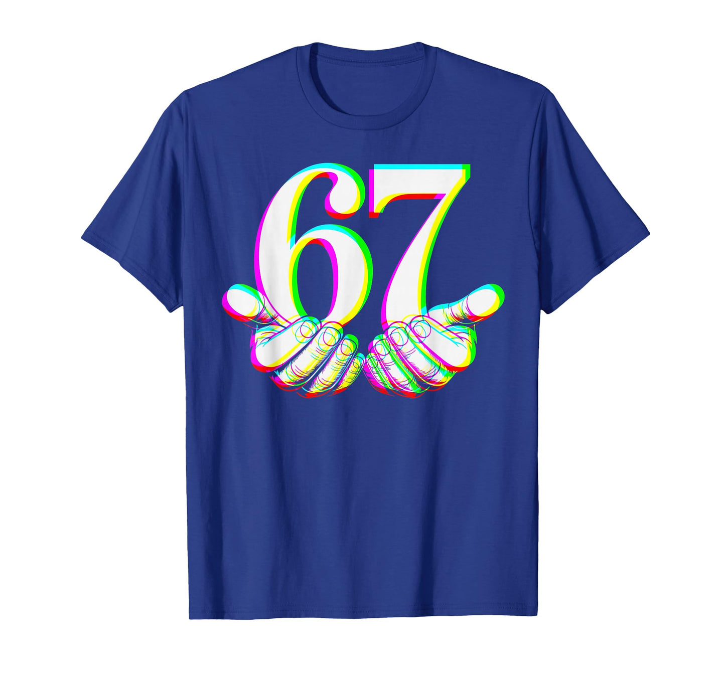 Funny 67 Hand Six Seven Meme Gen Alpha Slang Design T-Shirt