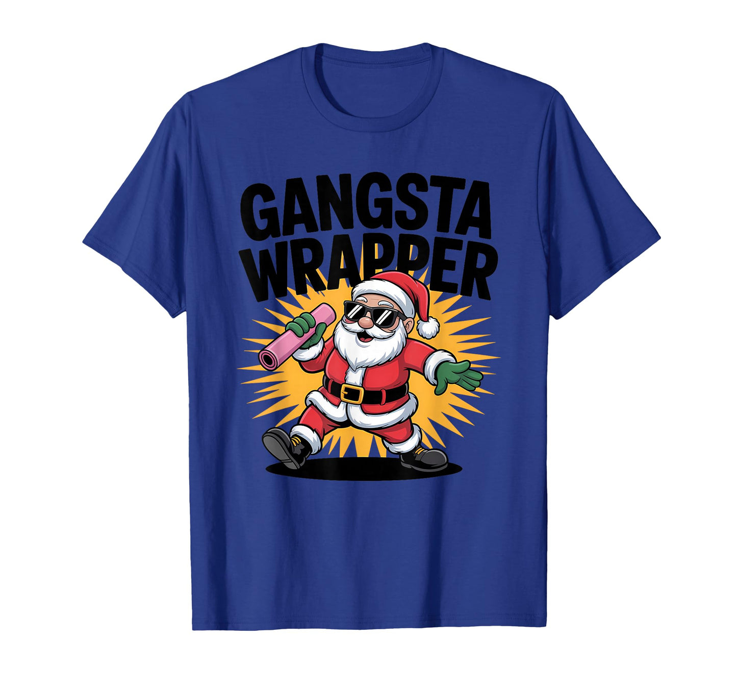 Gangsta Wrapper Funny Santa Christmas Holiday T-Shirt