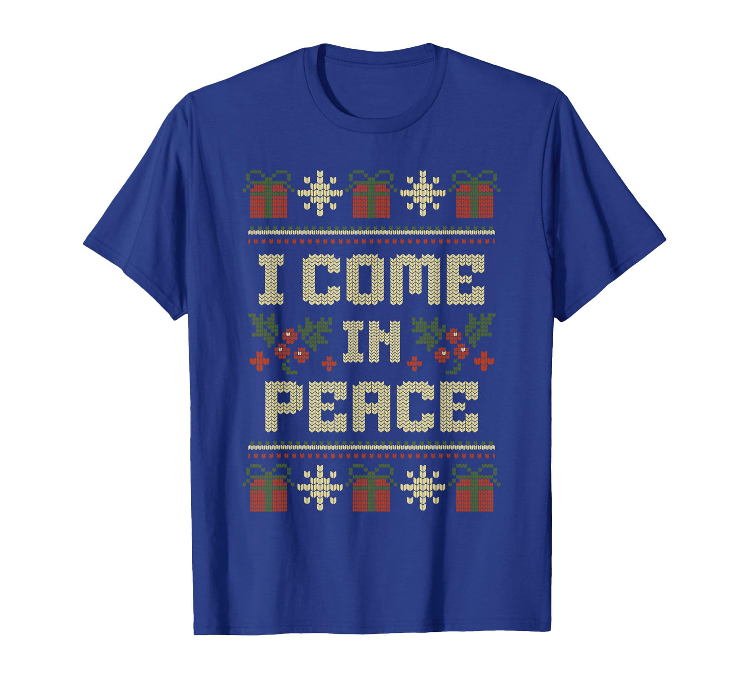 Funny Peace I Come in Peace Matching Couple Ugly Christmas T-Shirt