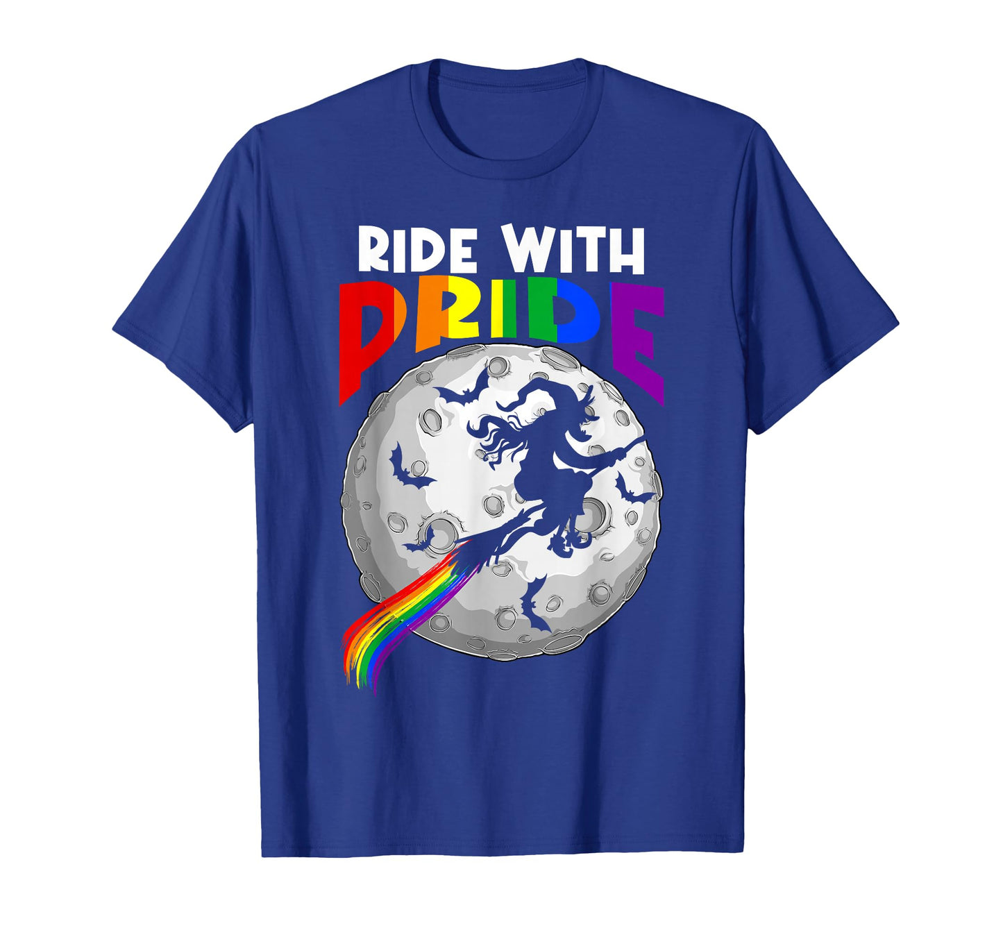 Ride with Pride LGBTQ Gay Lesbian Witch Halloween Costume T-Shirt