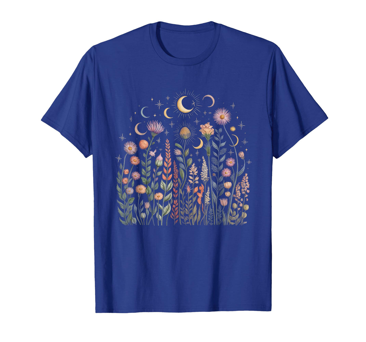 Floral Women TShirt Vintage Boho Wildflower Botanical Flower T-Shirt