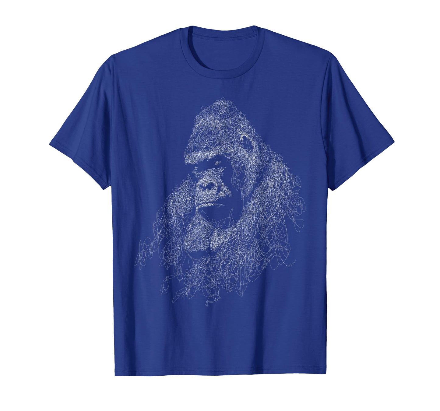 gorilla face scribble art head for lover Silverback animals T-Shirt