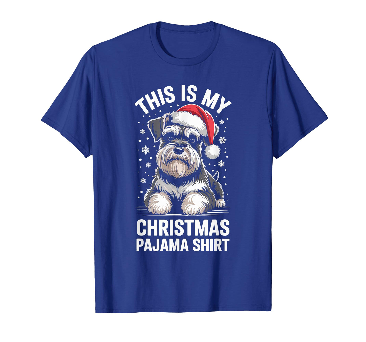 Funny Schnauzer Christmas Santa Hat Dog Lover Xmas T-Shirt