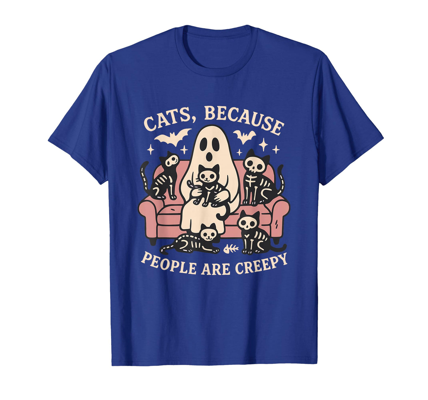 Cats Because People are Creepy Halloween Black Cat Mom Women T-Shirt