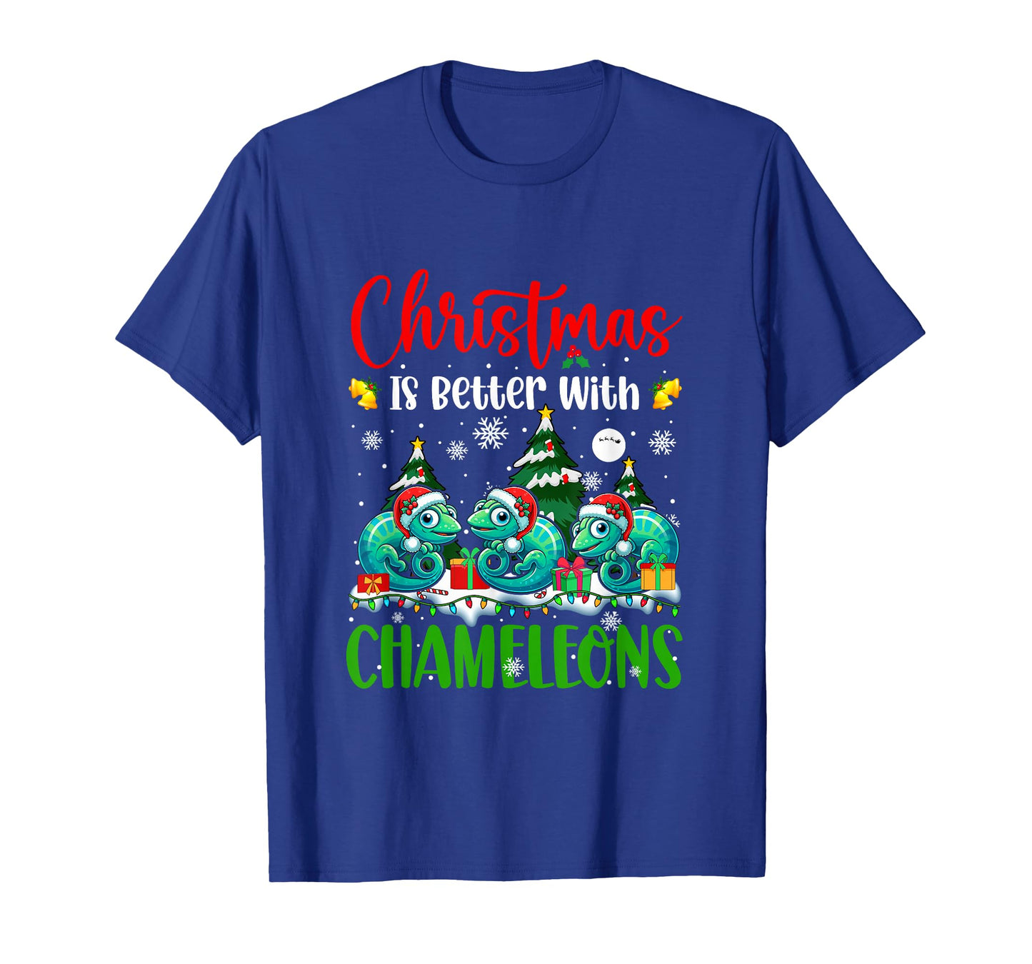 Xmas is Better Funny Joke Chameleons Lover Christmas Tree T-Shirt