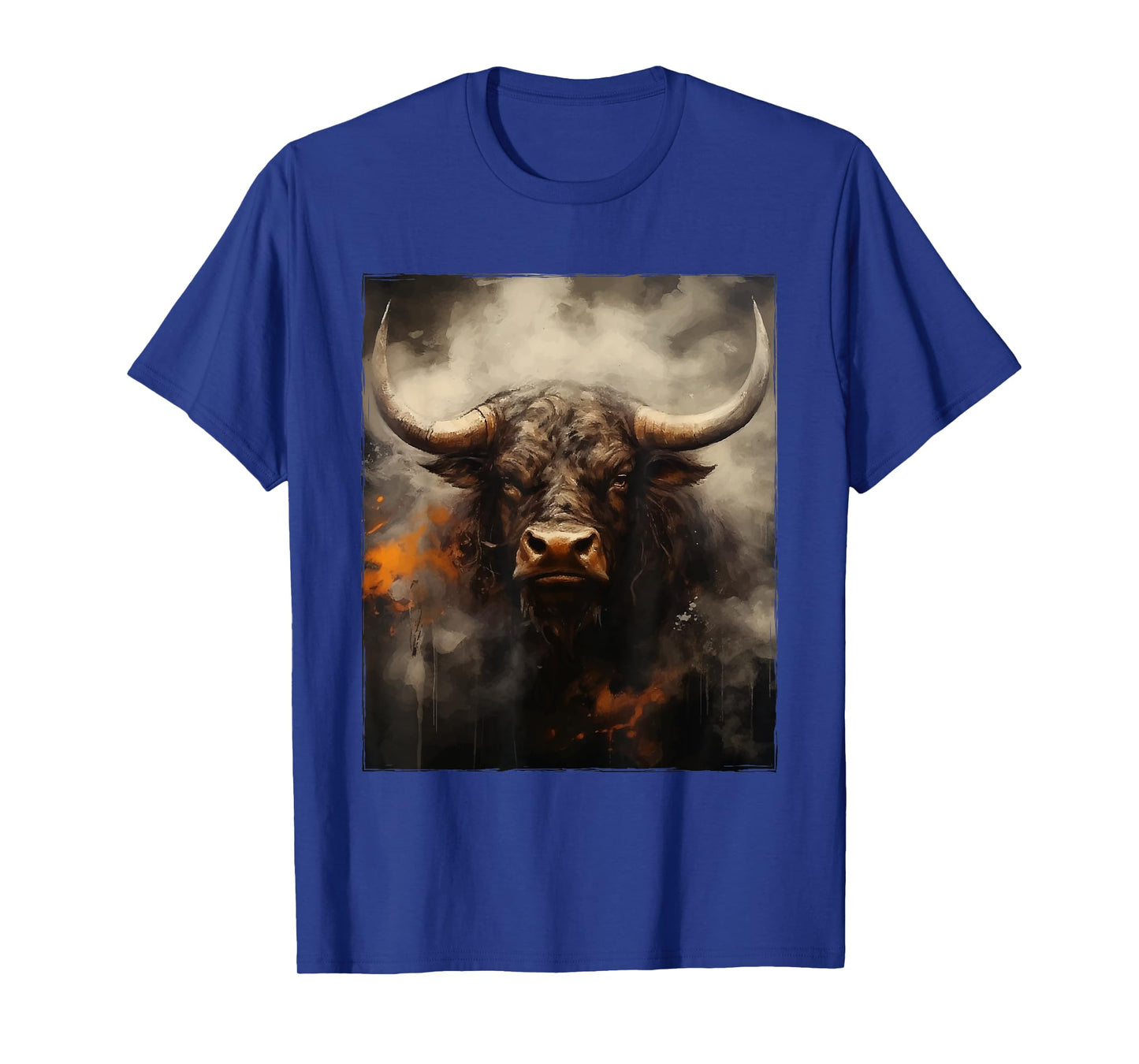 Bull Portrait Motivation Gym Wild Artwork Head T-Shirt