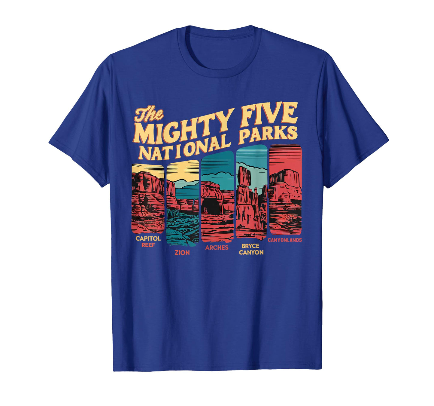 Mighty Five Big 5 National Parks Hiking Camping Vintage Utah T-Shirt