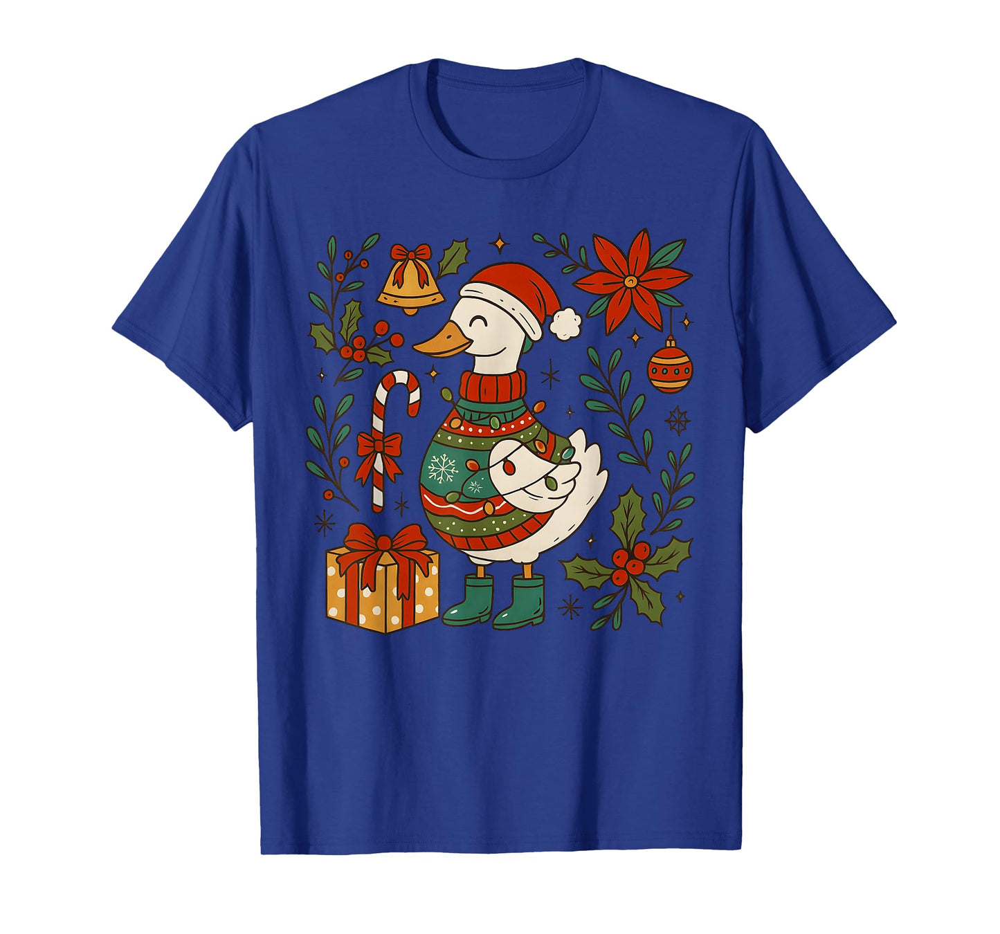 Christmas Goose, Merry Goosemas, Santa Duck Merry Christmas T-Shirt