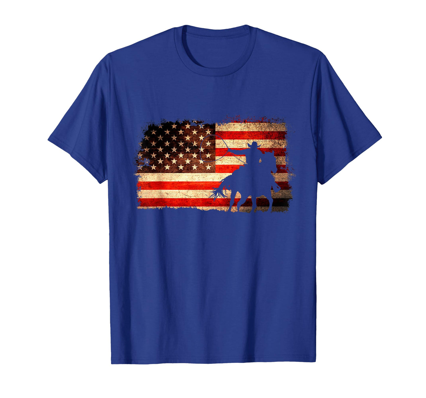 Rodeo Cowboy Western Country Horse USA flag 4th of July T-Shirt