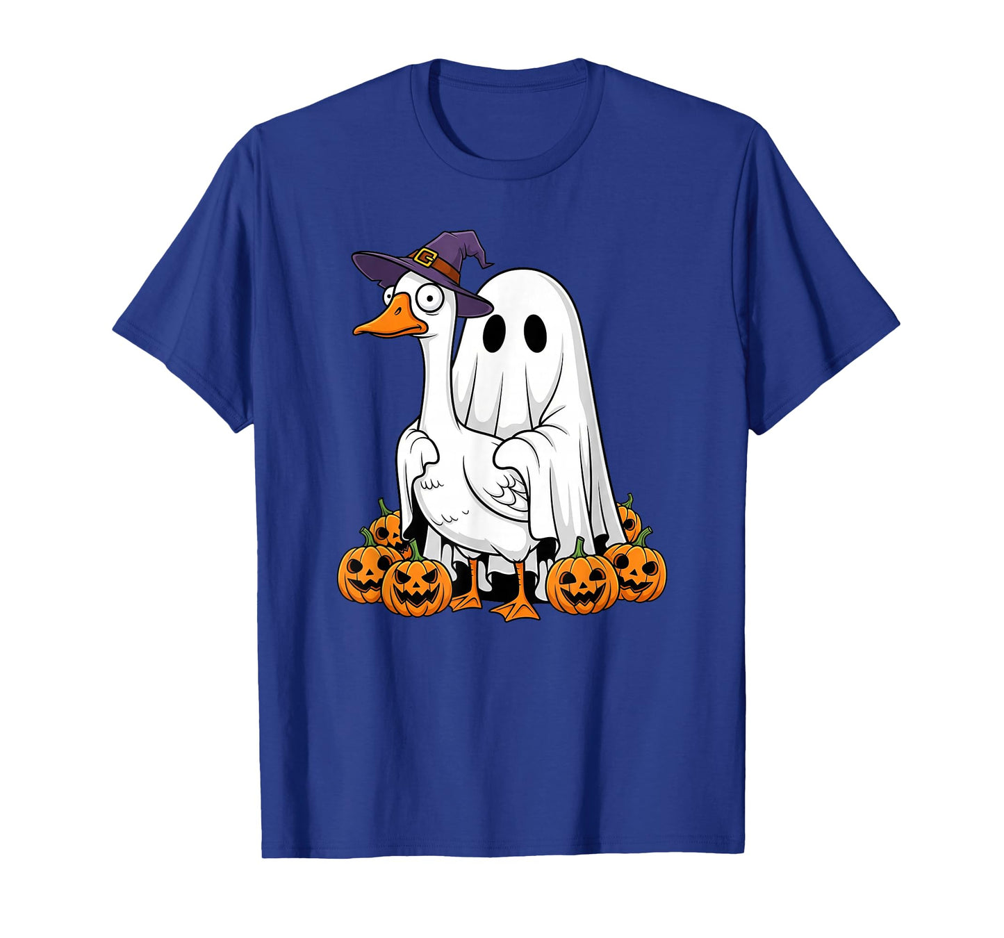 Funny Ghost Goose Pumpkin Halloween Kids Mens Womens T-Shirt