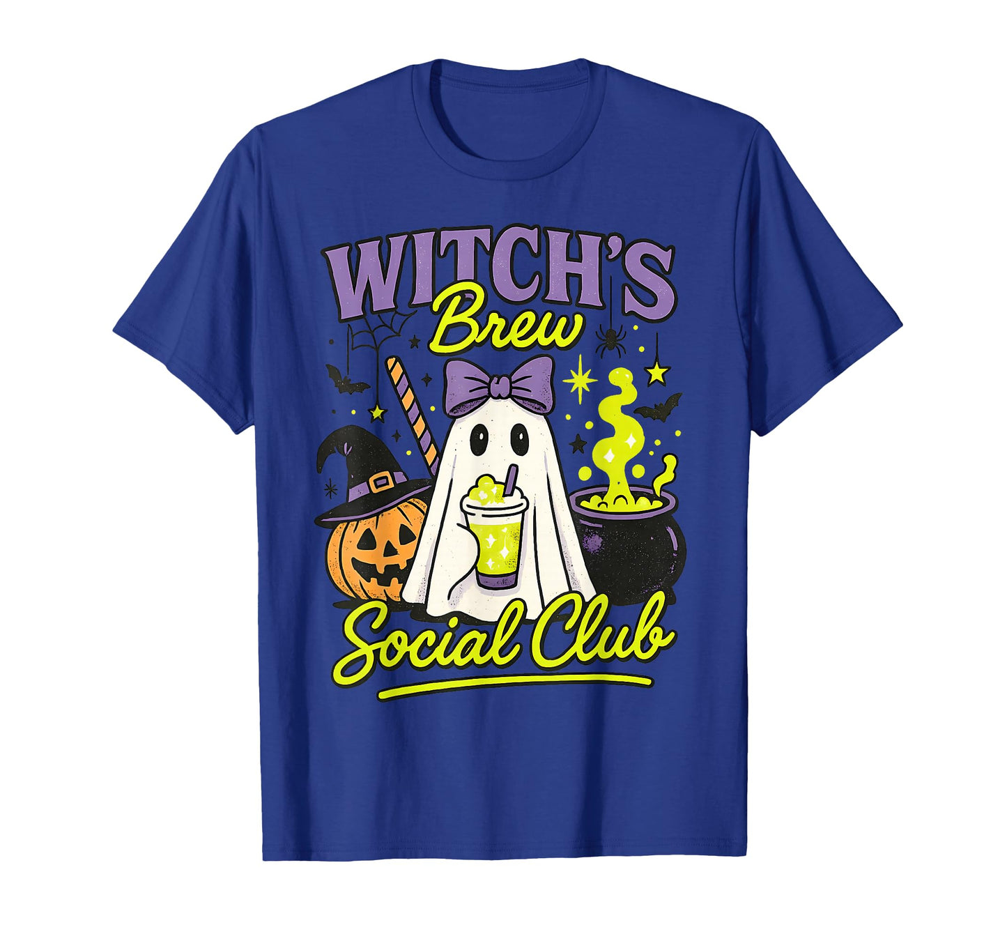 Witch’s Brew Halloween Ghost Cauldron Social Club Funny T-Shirt