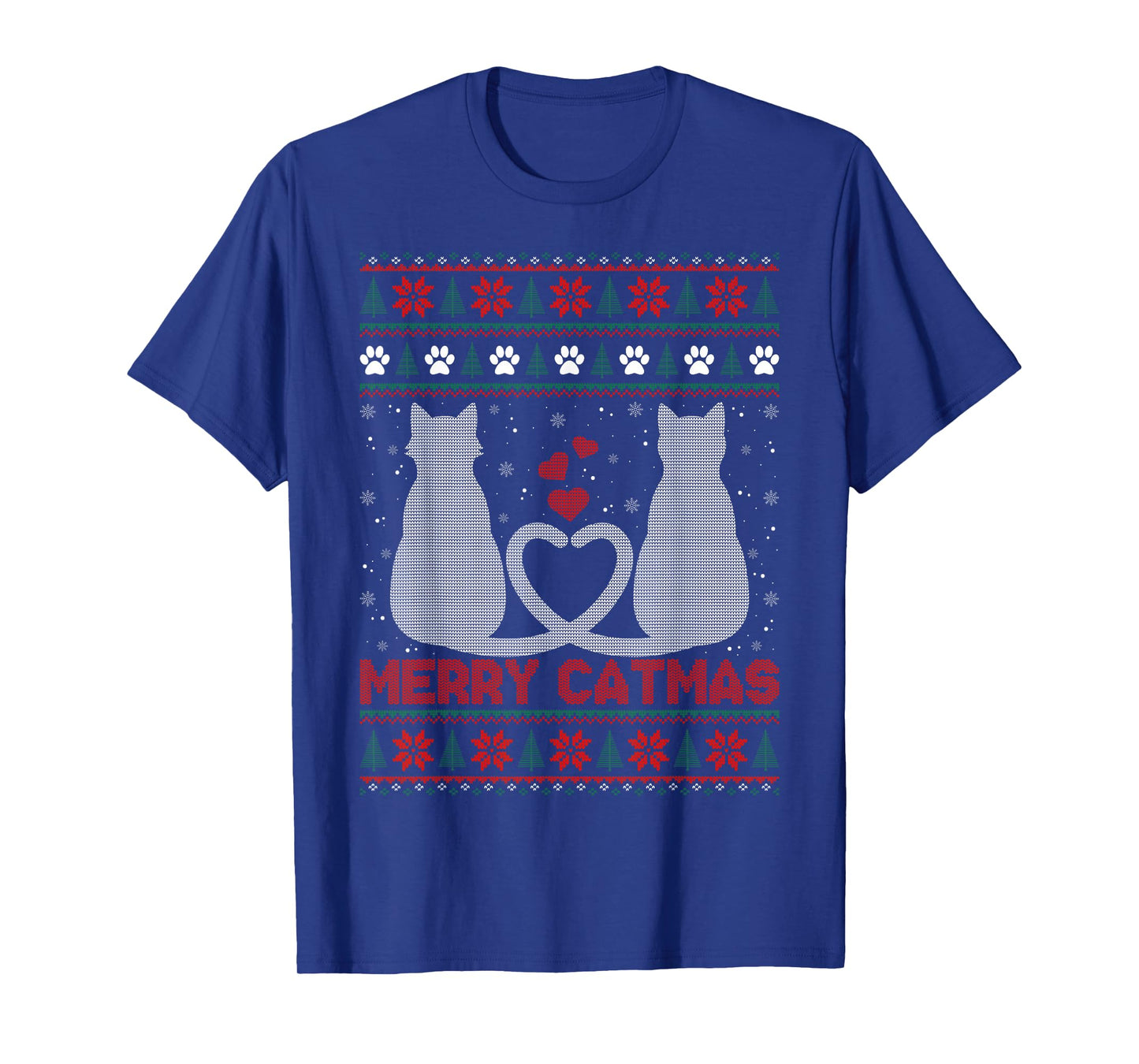 Merry Catmas Ugly Christmas Sweater Cat Xmas T-Shirt
