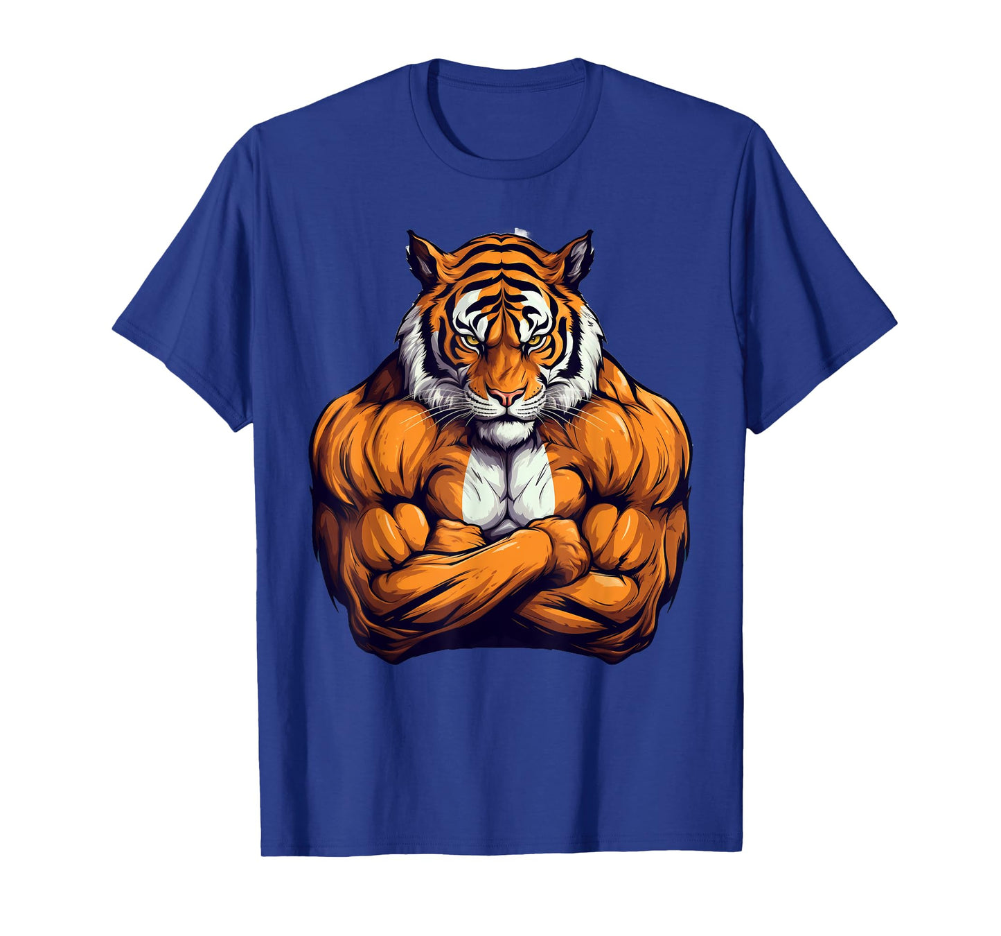 Muscular Tiger Powerlifting Weightlifting Gym Workout T-Shirt