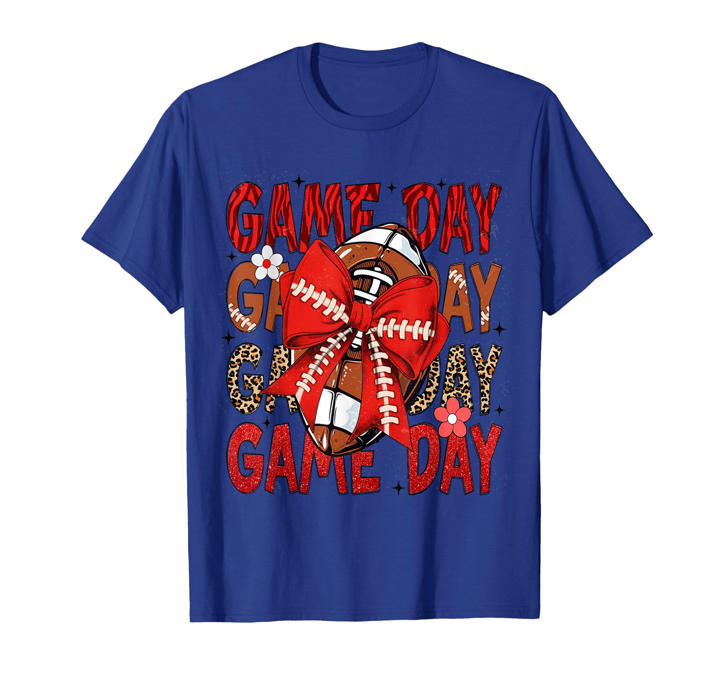 Football Lover Coquette Bow Game Day Fan & Player Mom & Girl T-Shirt