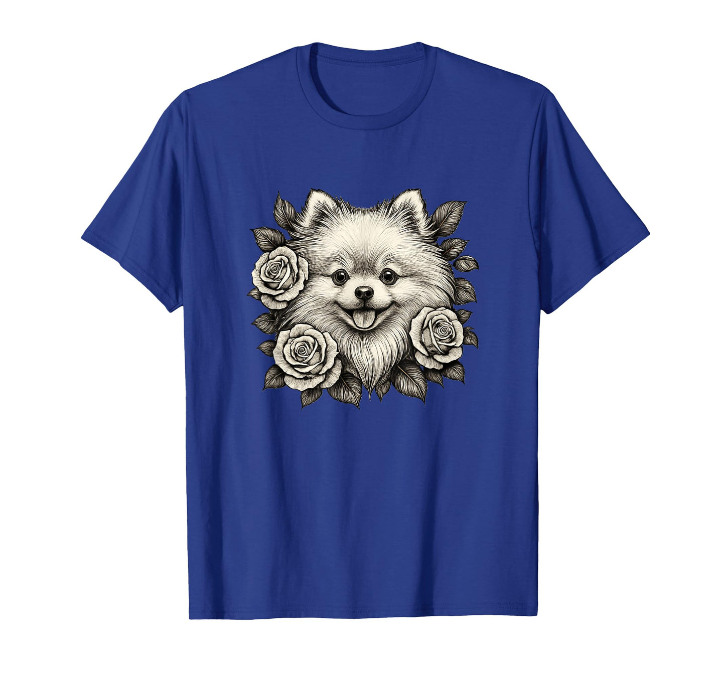 Pomeranian Vintage Roses Retro Tattoo T-Shirt