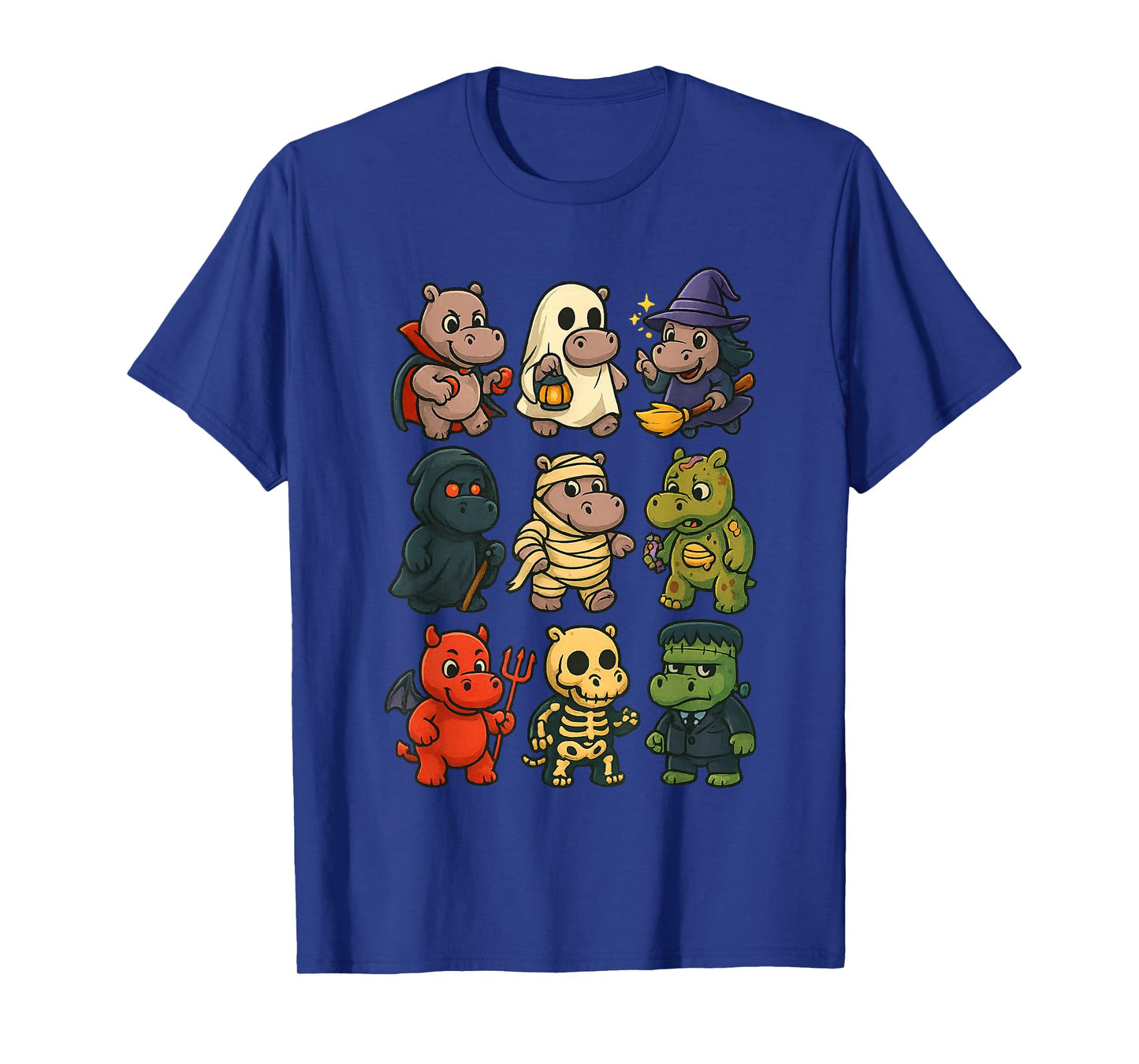 Hippo Ghost Witch Zombie Hilarious Animal Halloween Spooky T-Shirt