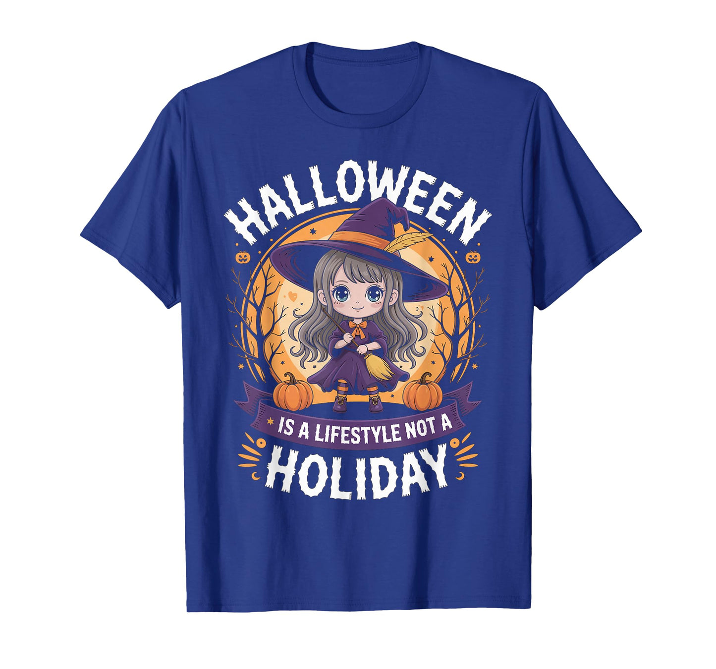 Halloween Anime Witch Chibi Lifestyle Not Holiday Girl Women T-Shirt