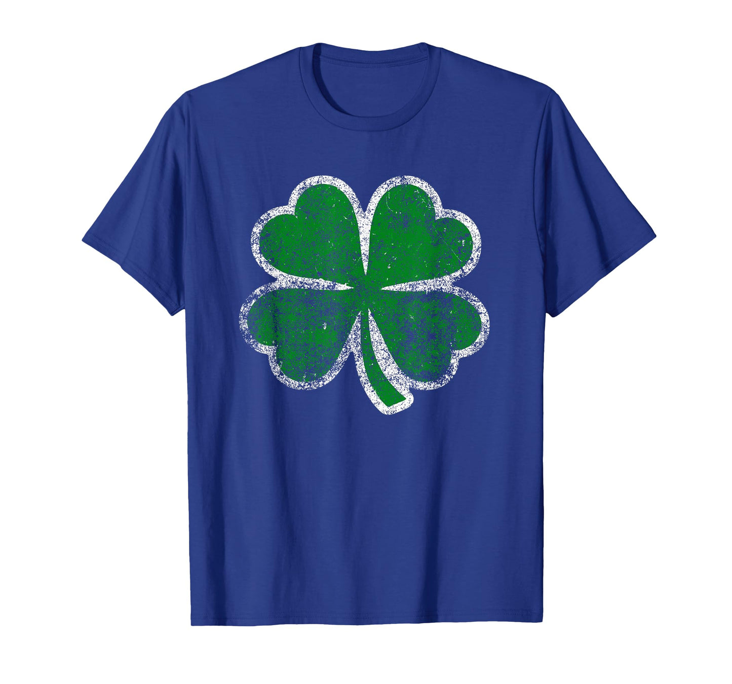 Four Leaf Clover Vintage Heavy Distressed Saint Patrick Day T-Shirt
