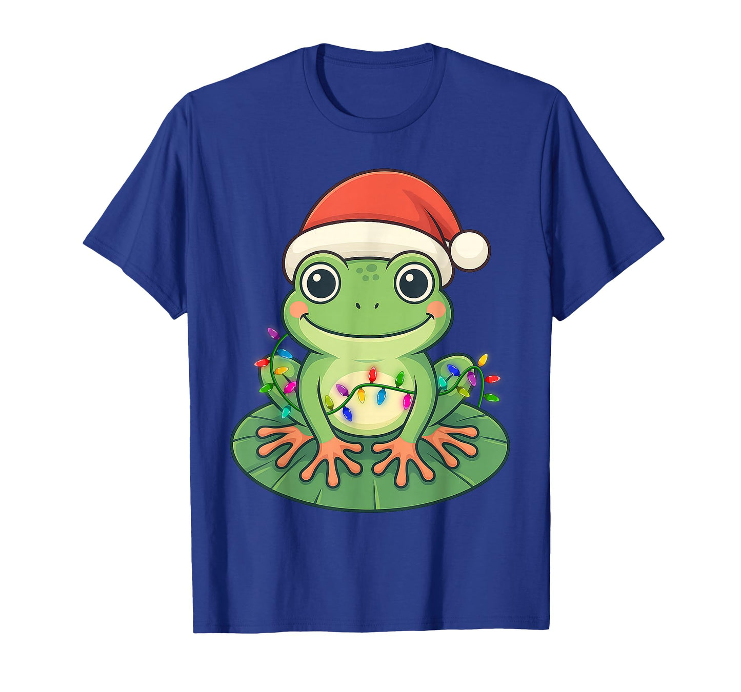 Xmas Lighting Santa Hat Frog Tees Merry T-Shirt