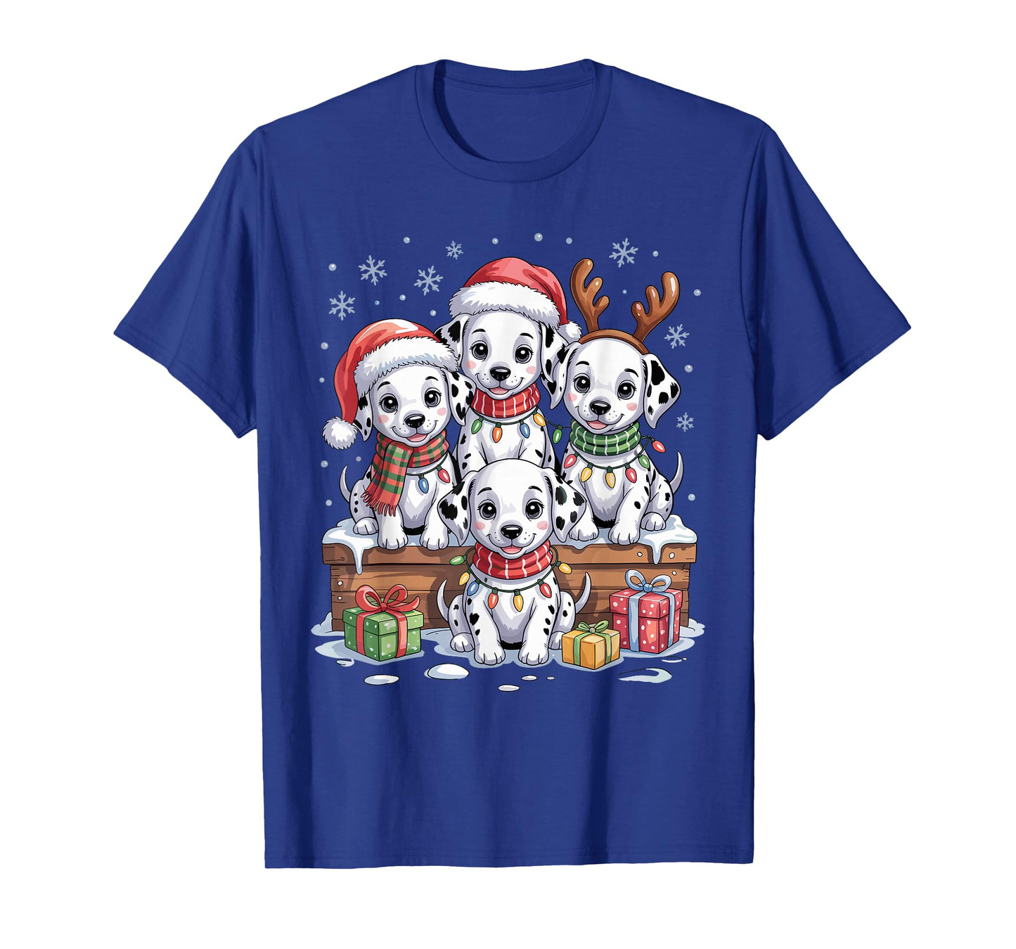 Cute Dalmatian Christmas Puppies Dog Lovers Funny Holiday T-Shirt