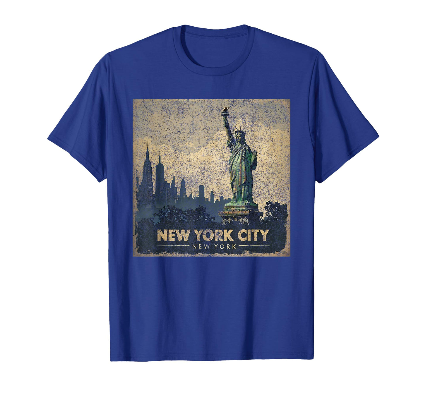 Retro Vintage NYC New York City skylines statue of liberty T-Shirt