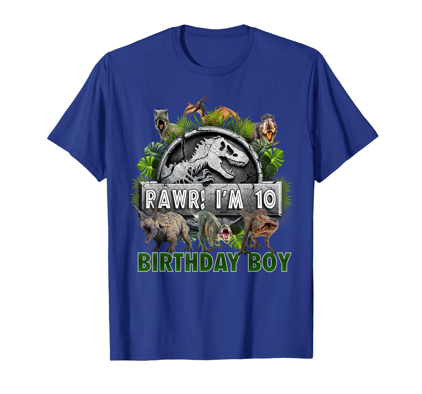 Kids 10 Year Old Shirt 10th Birthday Boy T Rex Dinosaur T-Shirt