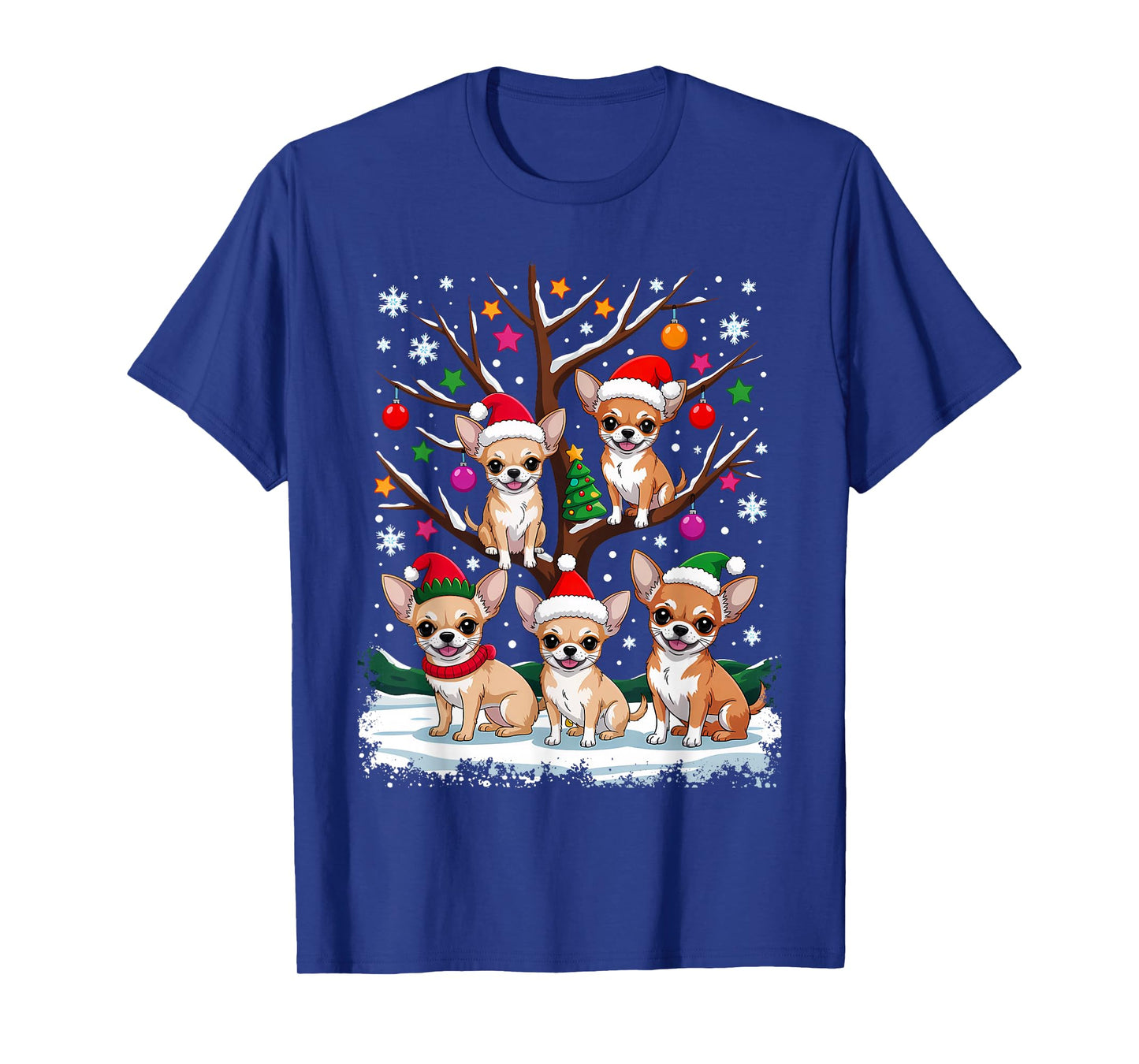 Christmas Chihuahua On Tree Santa Dog Lover T-Shirt