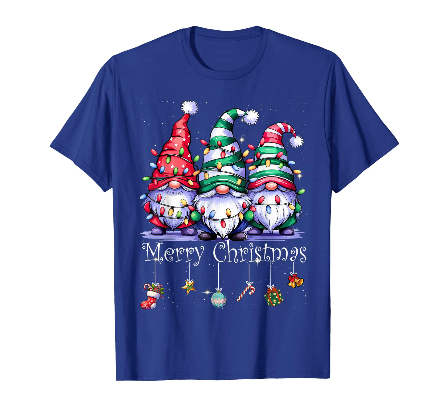 Cute Gnomes Merry Christmas Light Family Gnome Xmas Matching T-Shirt