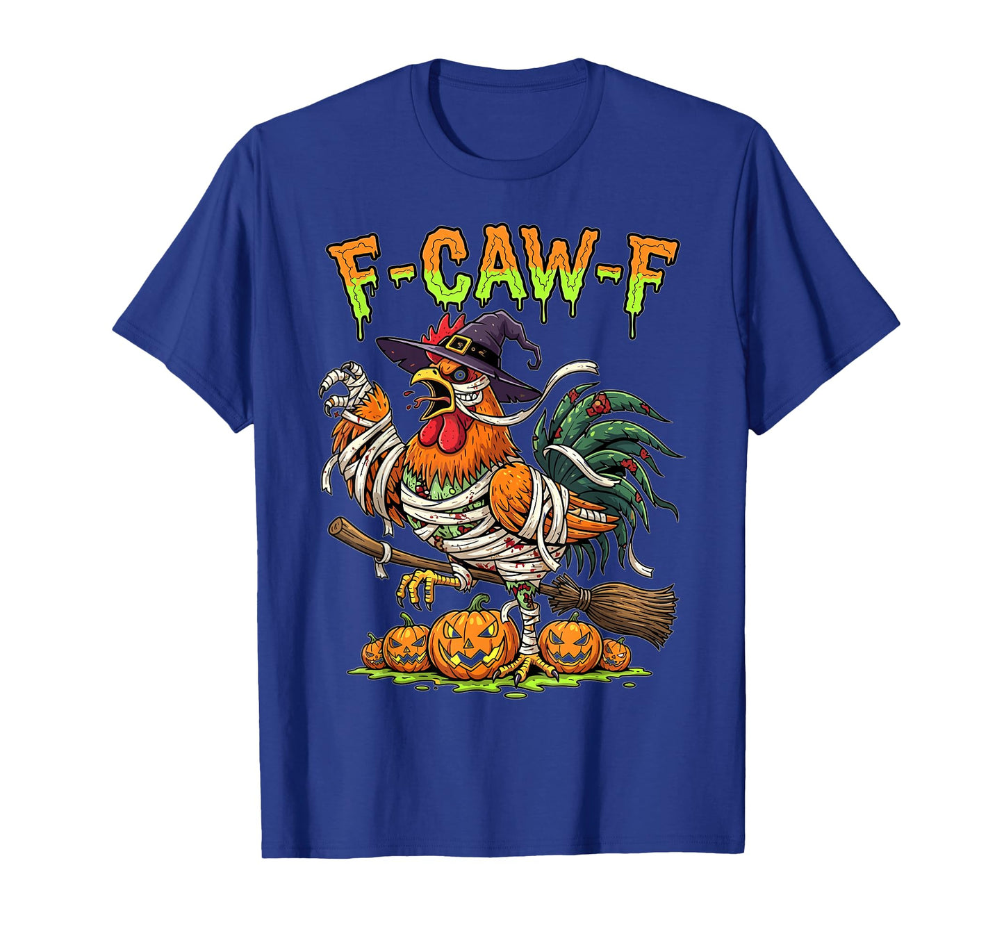 Halloween Chicken Mummy Witch Funny Pumpkin Design T-Shirt