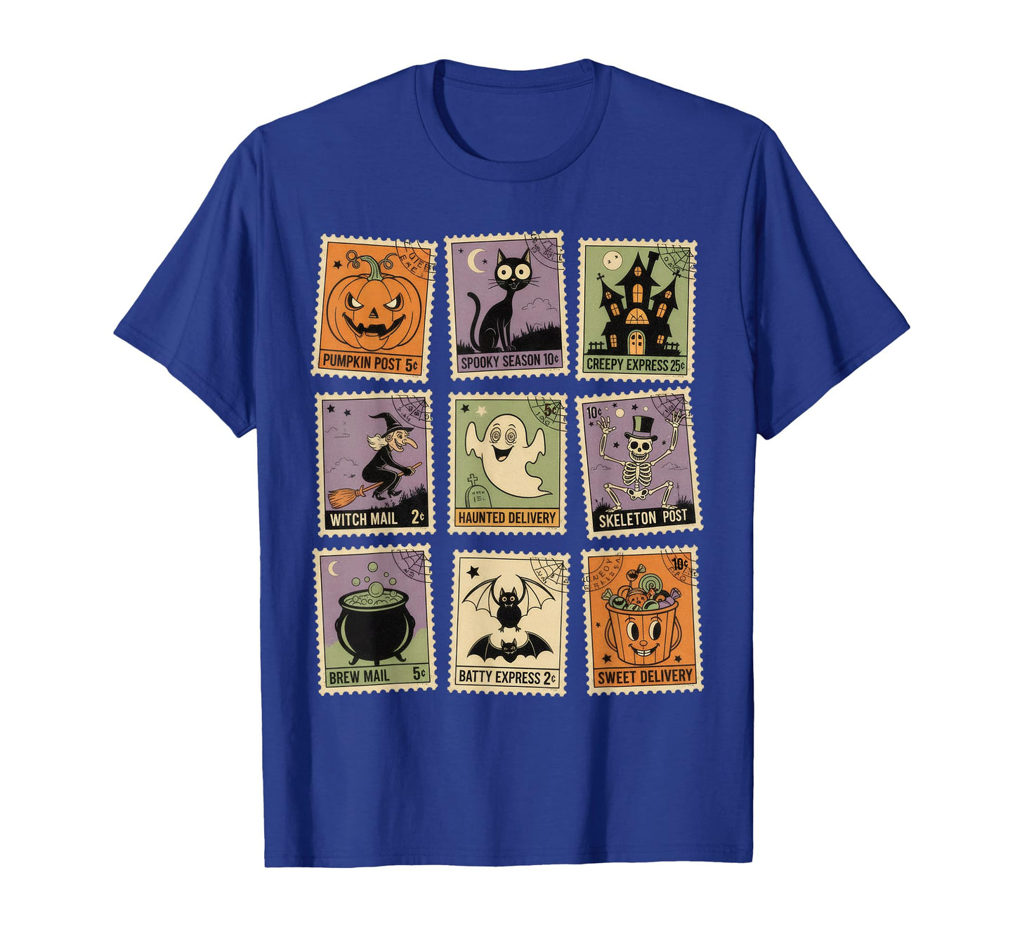Vintage Halloween Stamp Retro Spooky Season Mail Postage Tee T-Shirt