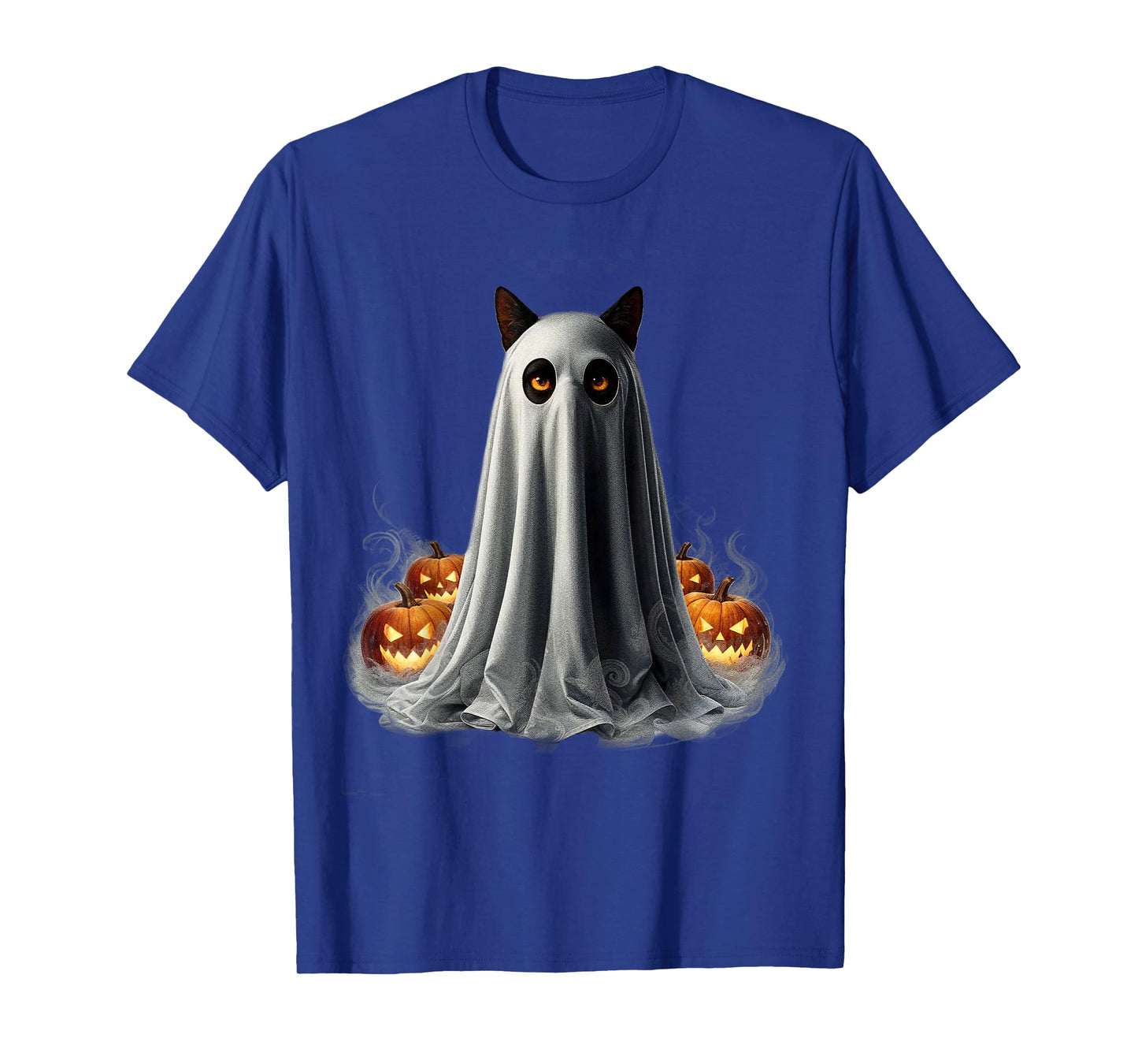 Ghost Cat Meme Funny Halloween Men Women Kids T-Shirt