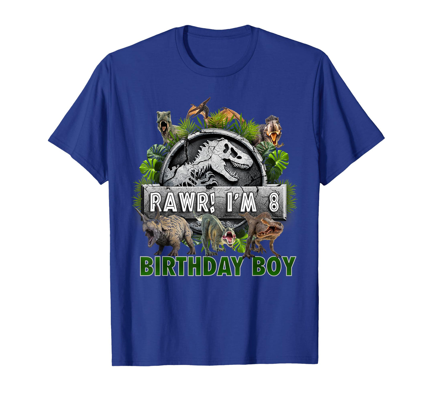 Kids 8 Year Old Shirt 8th Birthday Boy T Rex Dinosaur T-Shirt