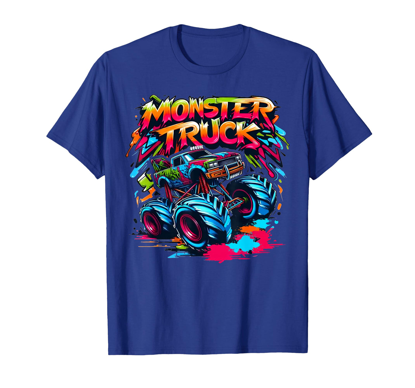 Monster Truck Retro Colorful Graffiti Toddlers Youth Adults T-Shirt