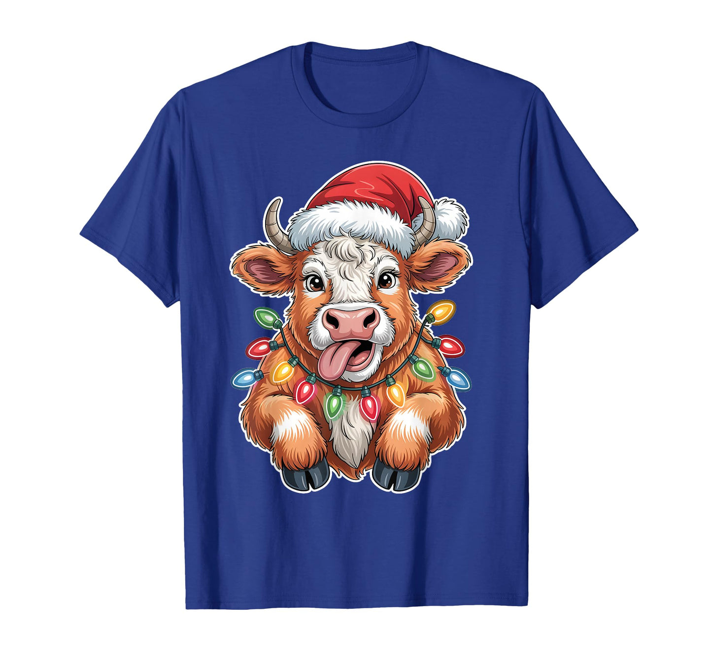 Cute Cow Calf Christmas Santa Hat Holiday Mooey Cows T-Shirt