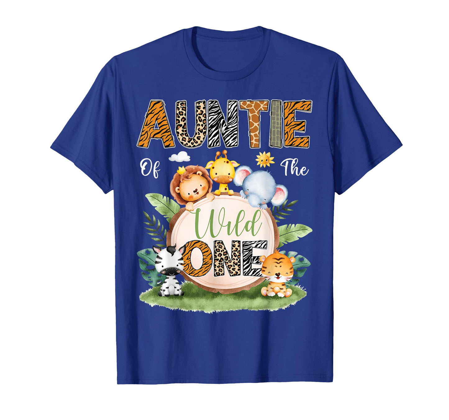 Auntie Of The Wild One 1St Birthday Kids Safari Jungle T-Shirt