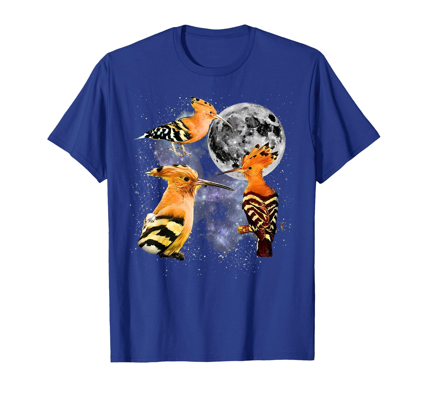 Vintage Three Hoopoe Howling at The Moon Wildlife Animal T-Shirt