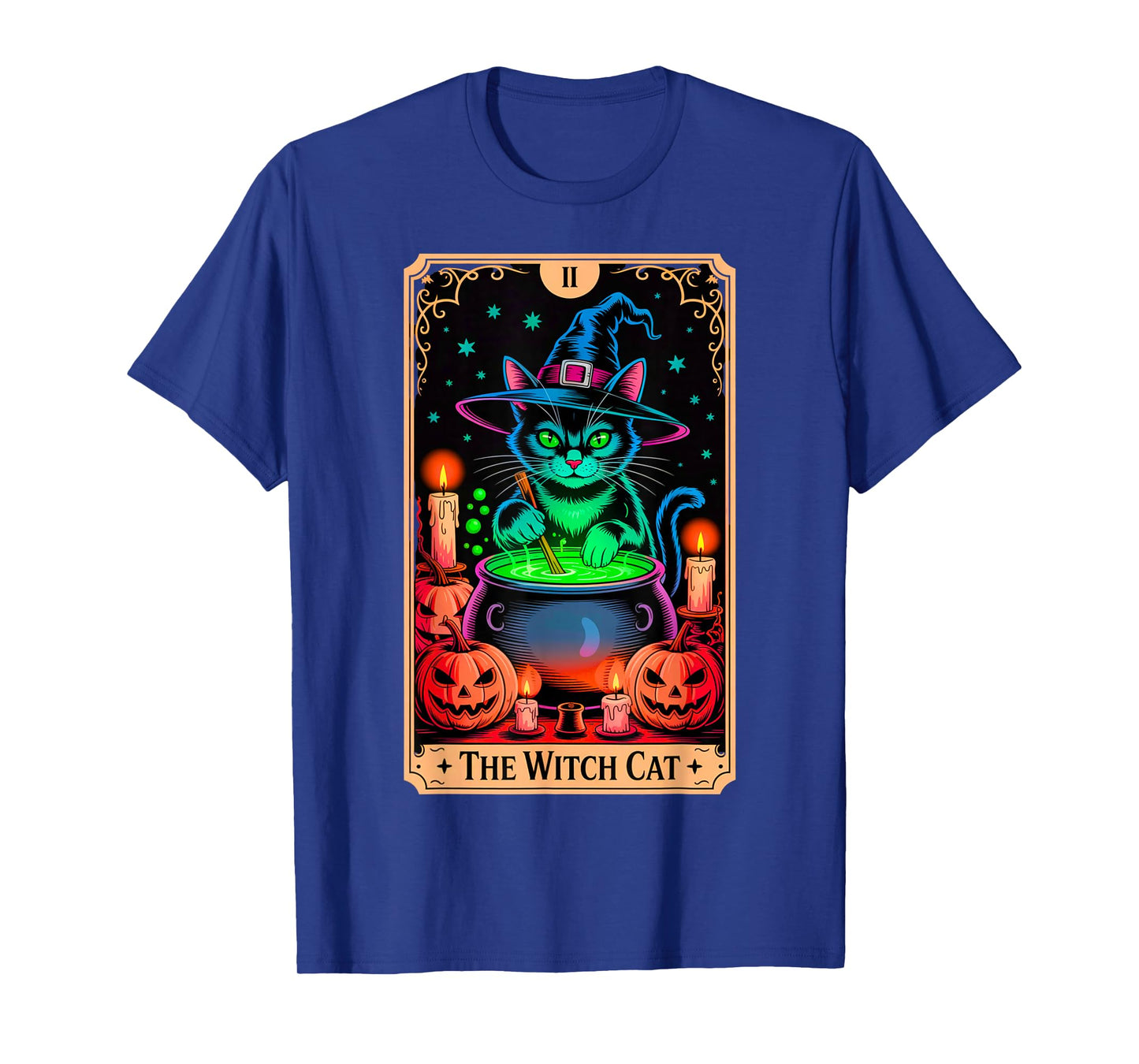 The Witch Cat Halloween Tarot Card Costume Kitten Cat Lover T-Shirt