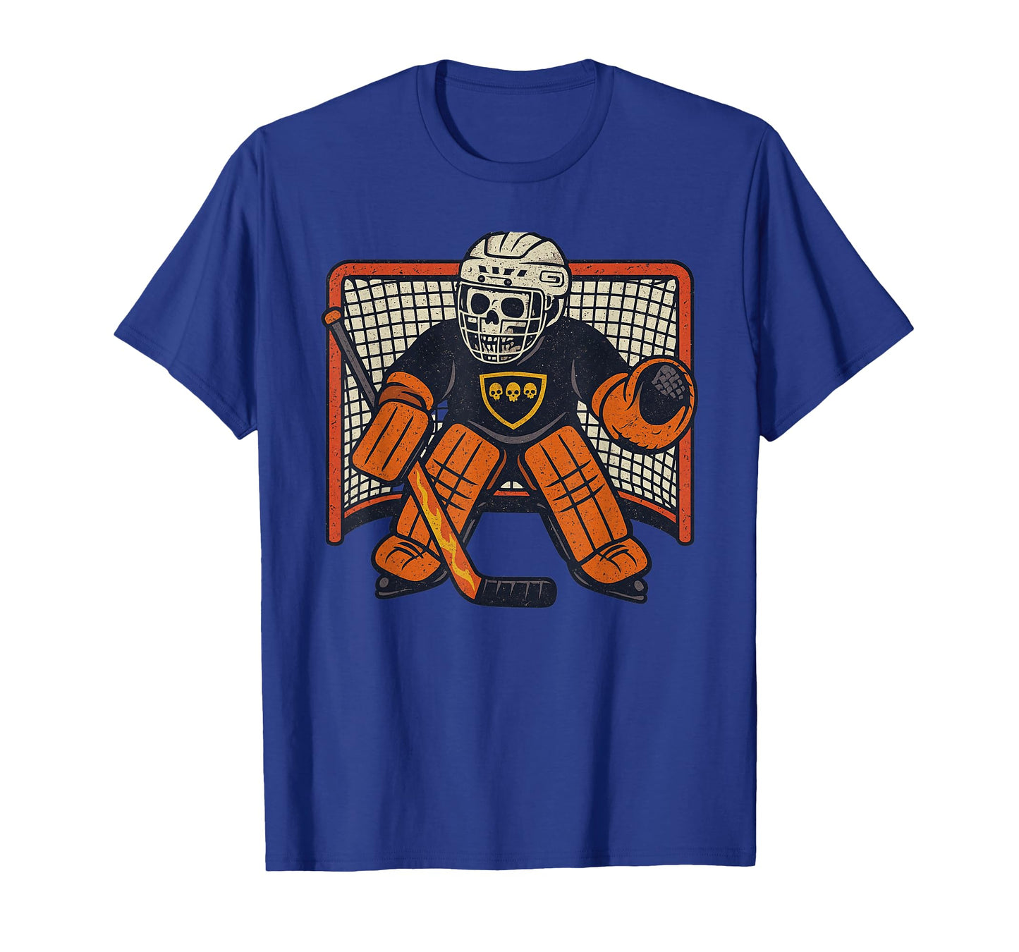 Vintage Halloween Skeleton Ice Hockey Funny Spooky Costume T-Shirt
