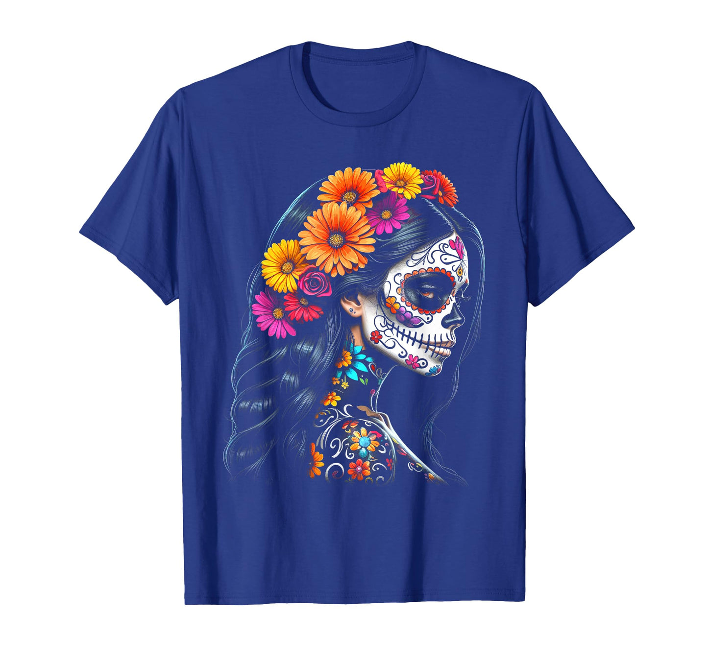 De Los Muertos La Catrina Day of the Dead Sugar Skull Women T-Shirt