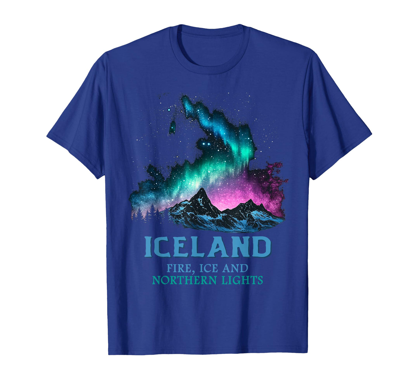 Iceland - Fire Ice Northern Lights Aurora Borealis T-Shirt
