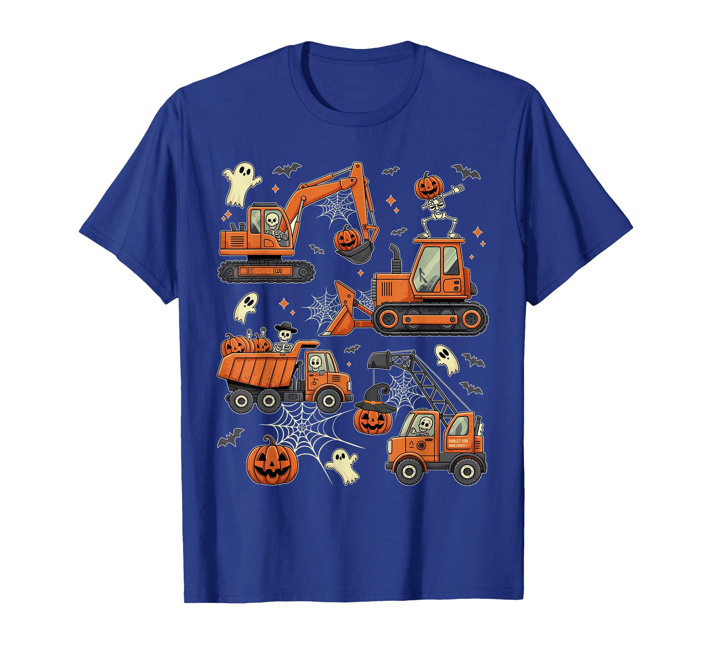 Spooky Construction Trucks Toddler Boys Halloween Costume T-Shirt