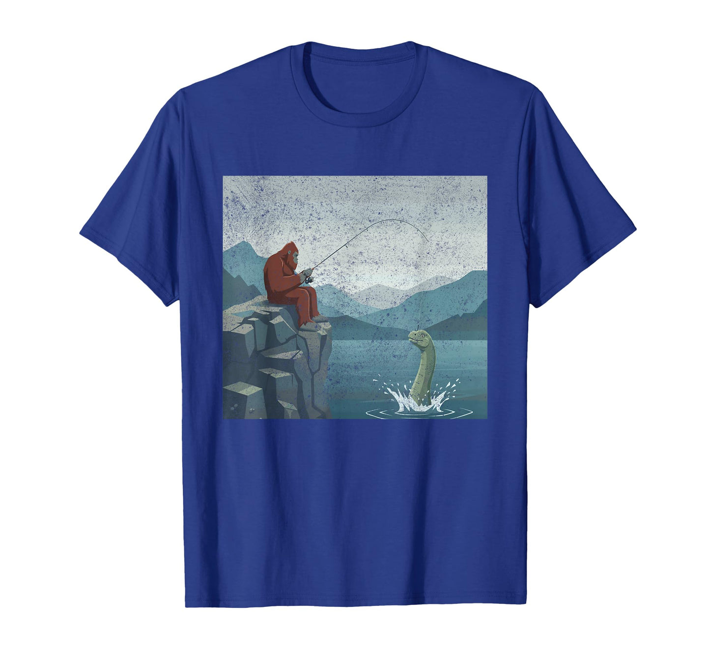 Bigfoot Sasquatch Fishes for The Loch Ness Monster Funny T-Shirt