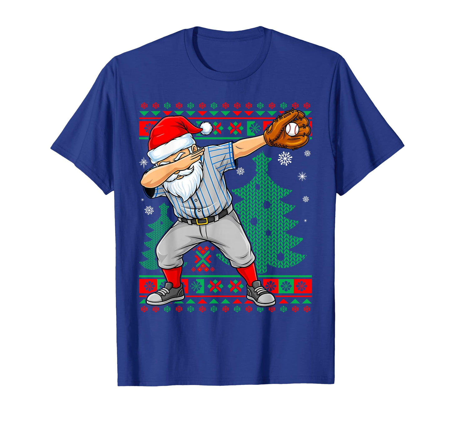 Christmas Santa Claus Baseball Player Dabbing Pose T-Shirt